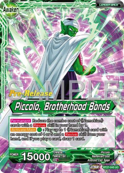 Piccolo Piccolo Brotherhood Bonds BT27-045 History of Z Pre-Release Cards Dragonball Super card