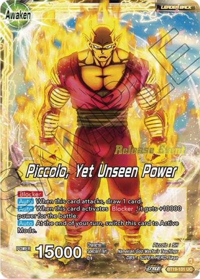 Piccolo Piccolo Yet Unseen Power Fighters Ambition Holiday Pack BT19-101 Tournament Promotion Cards Dragonball Super card