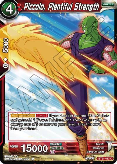 Piccolo Plentiful Strength BT21-013 Wild Resurgence Dragonball Super card