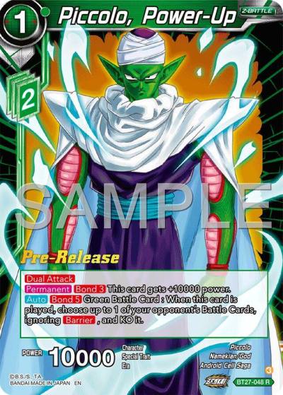 Piccolo Power Up BT27-048 History of Z Pre-Release Cards Dragonball Super card