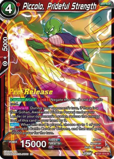 Piccolo Prideful Strength BT21-014 Wild Resurgence Pre-Release Cards Dragonball Super card