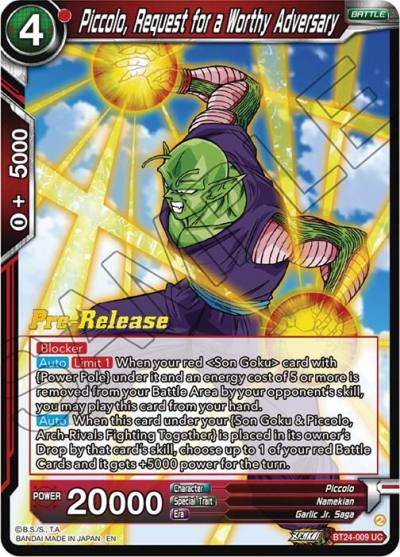 Piccolo Request for a Worthy Adversary BT24-009 Beyond Generations Pre-Release Cards Dragonball Super card