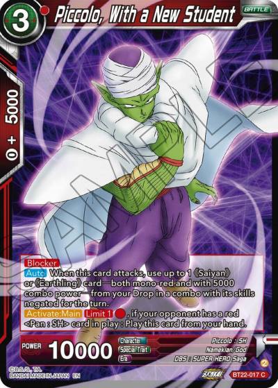 Piccolo With a New Student BT22-017 Critical Blow Dragonball Super card