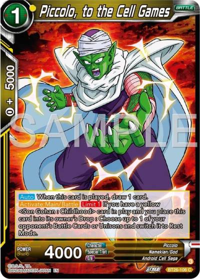 Piccolo to the Cell Games BT26-106 Ultimate Advent Dragonball Super card
