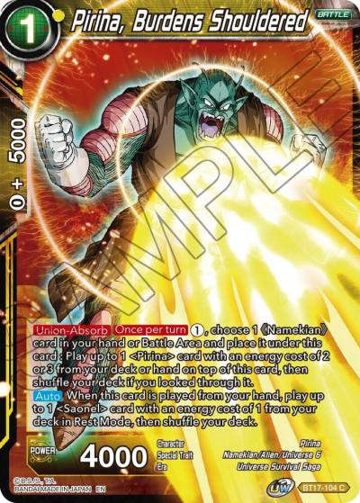 Pirina Burdens Shouldered BT17-104 Ultimate Squad Dragonball Super card