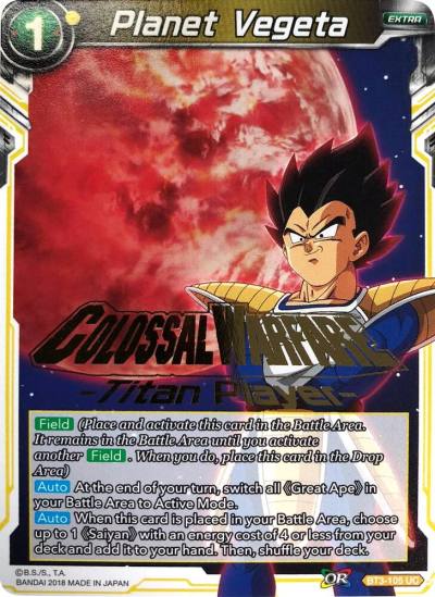 Planet Vegeta Titan Player Stamped BT3-105 Tournament Promotion Cards Dragonball Super card