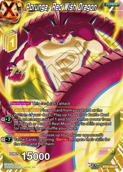Porunga Red Wish Dragon BT30-068 Three Glorious Fighters Dragonball Super card