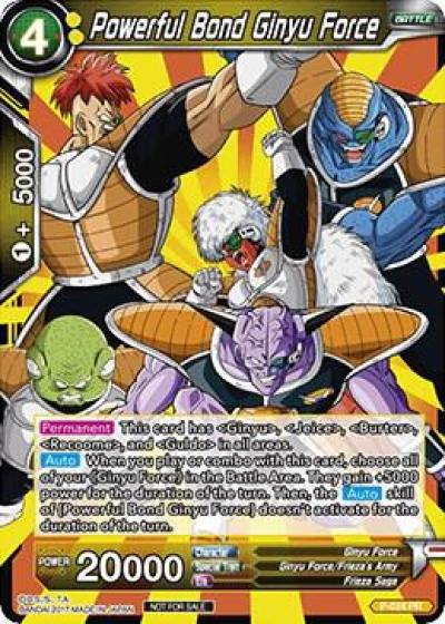 Powerful Bond Ginyu Force P-024 Promotion Cards Dragonball Super card