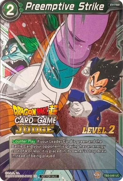 Preemptive Strike Level 2 TB3-048 Judge Promotion Cards Dragonball Super card