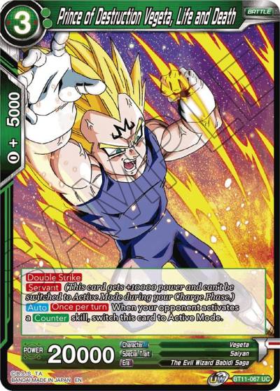 Prince of Destruction Vegeta Life and Death Foil BT11-067 Vermilion Bloodline Dragonball Super card