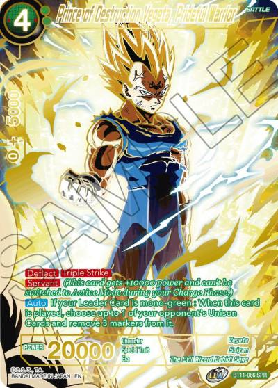 Prince of Destruction Vegeta Prideful Warrior SPR BT11-066 Vermilion Bloodline Dragonball Super card