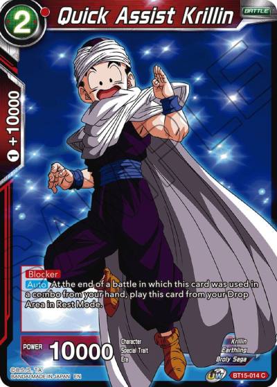 Quick Assist Krillin BT15-014 Saiyan Showdown Dragonball Super card