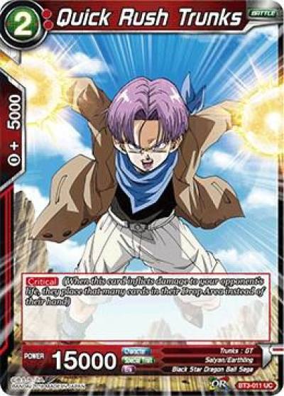 Quick Rush Trunks BT3-011 Cross Worlds Dragonball Super card