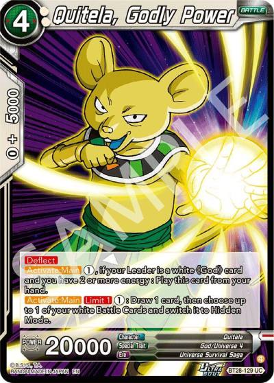 Quitela Godly Power BT28-129 Prismatic Clash Dragonball Super card