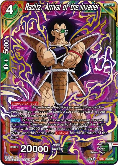 Raditz Arrival of the Invader BT8-105 Malicious Machinations Dragonball Super card