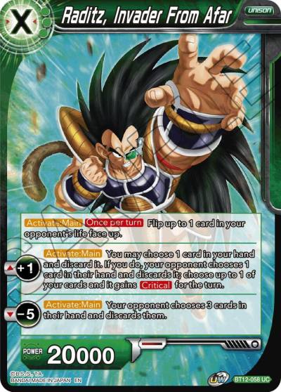 Raditz Invader From Afar BT12-058 Vicious Rejuvenation Dragonball Super card