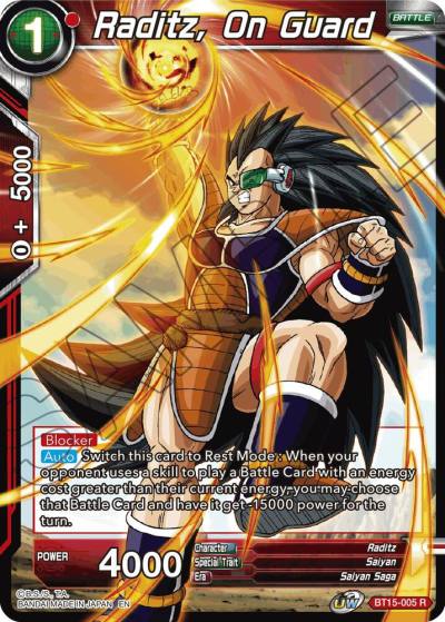 Raditz On Guard BT15-005 Saiyan Showdown Dragonball Super card