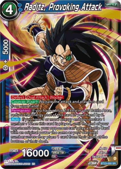 Raditz Provoking Attack BT23-055 Perfect Combination Dragonball Super card