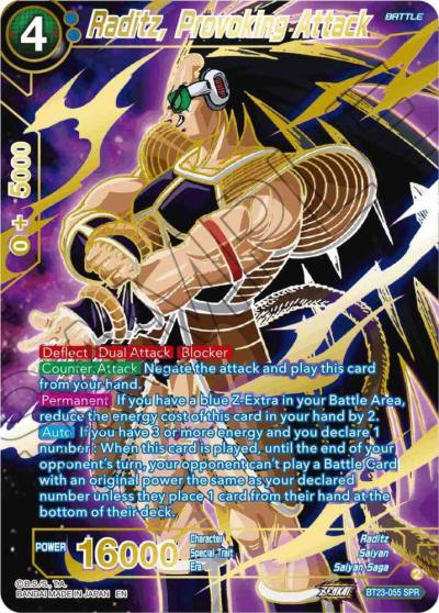Raditz Provoking Attack SPR BT23-055 Perfect Combination Dragonball Super card