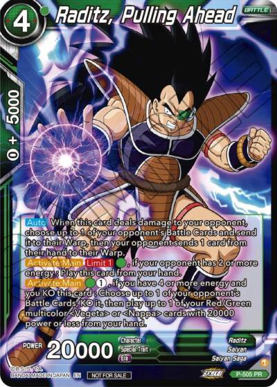 Raditz Pulling Ahead Zenkai Series Tournament Pack Vol4 P-505 Tournament Promotion Cards Dragonball Super card