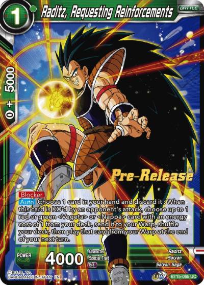 Raditz Requesting Reinforcements BT15-065 Saiyan Showdown Pre-Release Cards Dragonball Super card