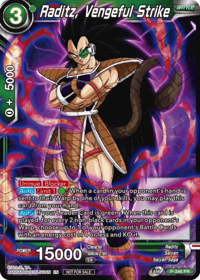 Raditz Vengeful Strike P-346 Tournament Promotion Cards Dragonball Super card