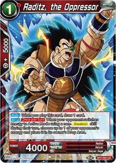 Raditz the Oppressor BT7-003 Assault of the Saiyans Dragonball Super card
