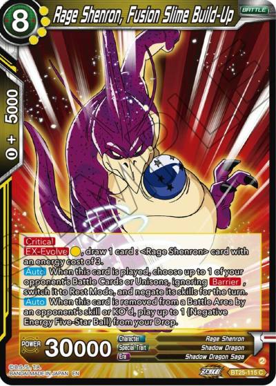 Rage Shenron Fusion Slime Build Up BT25-115 Legend of the Dragon Balls Dragonball Super card