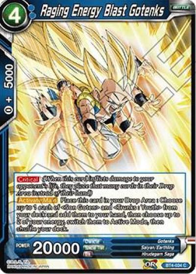 Raging Energy Blast Gotenks Foil BT4-034 Colossal Warfare Dragonball Super card