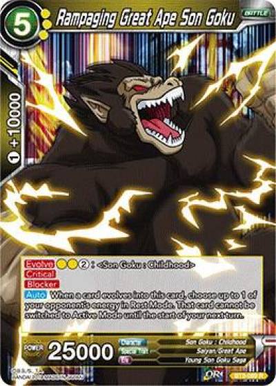 Rampaging Great Ape Son Goku BT3-089 Cross Worlds Dragonball Super card