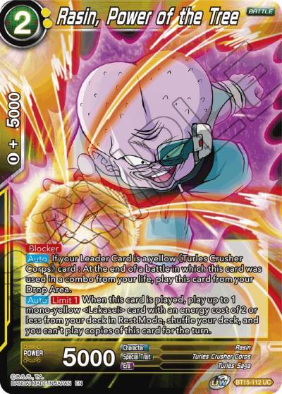 Rasin Power of the Tree BT15-112 Saiyan Showdown Dragonball Super card