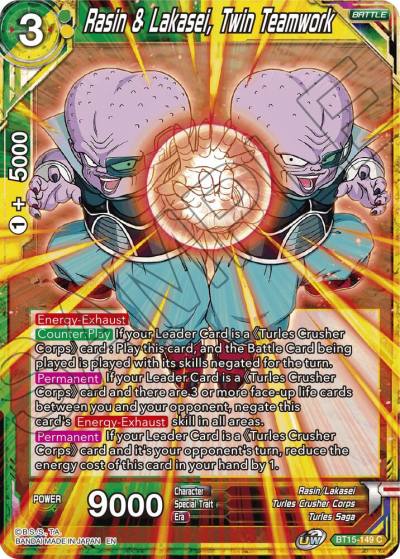 Rasin and Lakasei Twin Teamwork Foil BT15-149 Saiyan Showdown Dragonball Super card