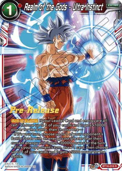 Realm of the Gods Ultra Instinct BT16-018 Realm of the Gods Pre-Release Cards Dragonball Super card