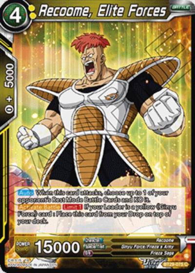 Recoome Elite Forces BT29-075 Fearsome Rivals Dragonball Super card