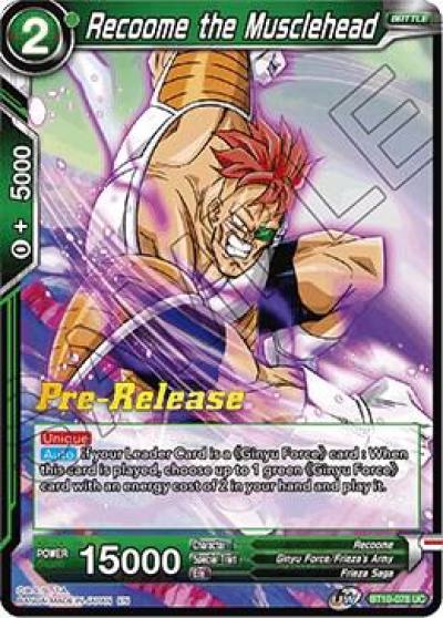 Recoome the Musclehead BT10-078 Rise of the Unison Warrior Pre-Release Cards Dragonball Super card