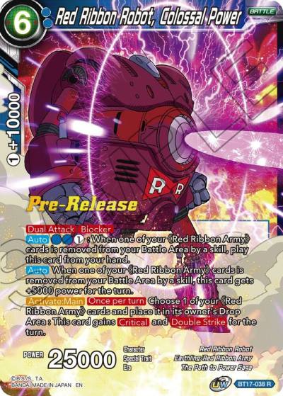 Red Ribbon Robot Colossal Power BT17-038 Ultimate Squad Pre-Release Cards Dragonball Super card