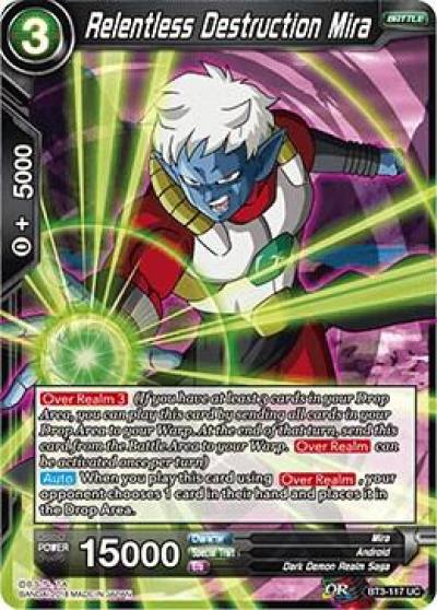 Relentless Destruction Mira BT3-117 Cross Worlds Dragonball Super card
