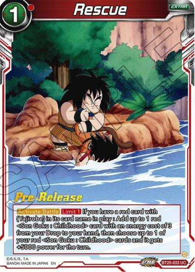 Rescue BT25-033 Legend of the Dragon Balls Pre-Release Cards Dragonball Super card
