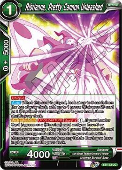 Ribrianne Pretty Cannon Unleashed EB1-33 Battle Evolution Booster Dragonball Super card