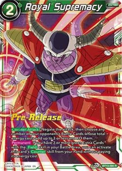 Royal Supremacy BT13-090 Supreme Rivalry Pre-Release Cards Dragonball Super card