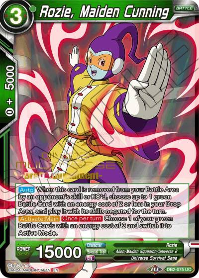 Rozie Maiden Cunning Divine Multiverse Draft Tournament DB2-075 Tournament Promotion Cards Dragonball Super card