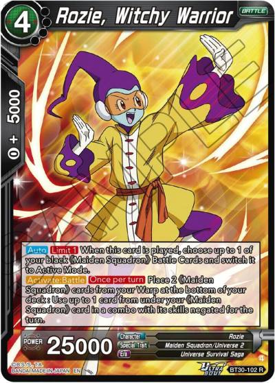 Rozie Witchy Warrior BT30-102 Three Glorious Fighters Dragonball Super card