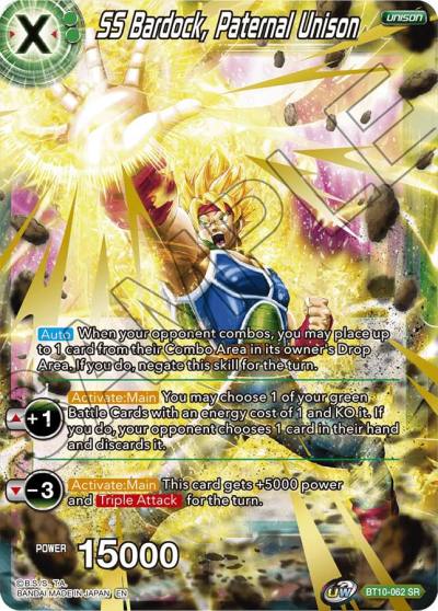 SS Bardock Paternal Unison BT10-062 Rise of the Unison Warrior Dragonball Super card