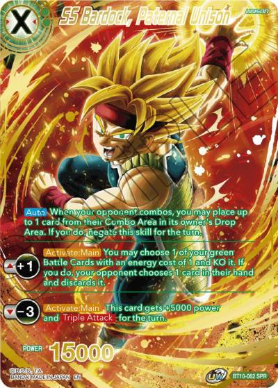 SS Bardock Paternal Unison SPR BT10-062 Rise of the Unison Warrior Dragonball Super card