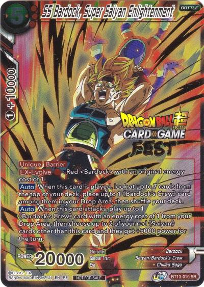 SS Bardock Super Saiyan Enlightenment Card Game Fest 2022 BT13-010 Tournament Promotion Cards Dragonball Super card