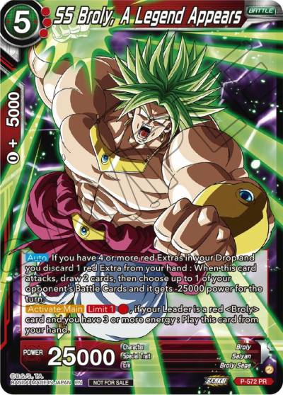 SS Broly A Legend Appears Zenkai Series Tournament Pack Vol7 P-572 Tournament Promotion Cards Dragonball Super card