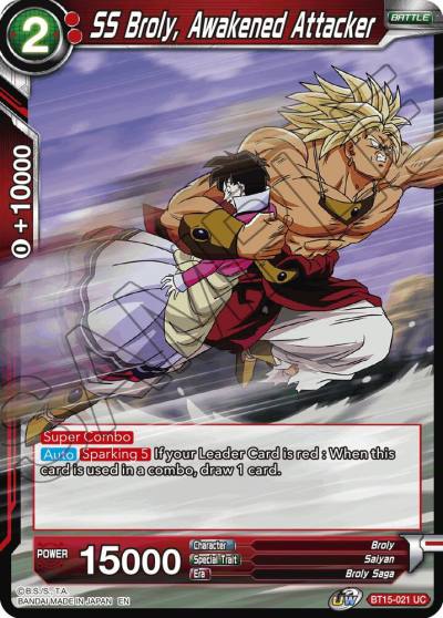 SS Broly Awakened Attacker BT15-021 Saiyan Showdown Dragonball Super card