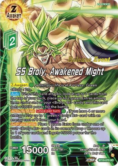 SS Broly Awakened Might Fighters Ambition Holiday Pack BT19-070 Tournament Promotion Cards Dragonball Super card