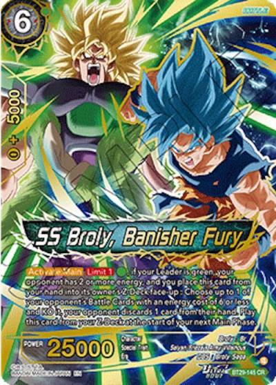 SS Broly Banisher Fury BT29-145 Fearsome Rivals Dragonball Super card