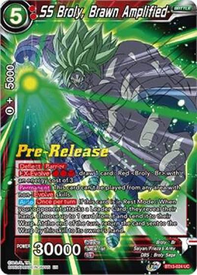 SS Broly Brawn Amplified BT13-024 Supreme Rivalry Pre-Release Cards Dragonball Super card